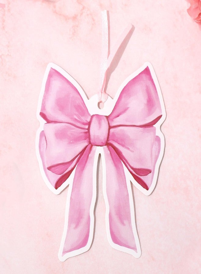 JarThenaAMCS مجموعة جارثينا إيه إم سي إس، ١٠٠ قطعة من بطاقات هدايا على شكل فيونكة وردية، بطاقات ورقية معلقة بفيونكة مائية مع خيط من الحرير، بطاقات شكر، مثالية لتغليف هدايا عيد الحب وأعياد الميلاد، ولوازم حفلات التوزيعات. - Image 1